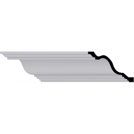 Ekena Millwork 5 1/4"H x 7 7/8"P x 9 5/8"F x 94 1/2"L Jackson Crown Moulding MLD05X08X10JA